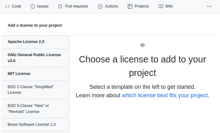 Github choose a license part 2