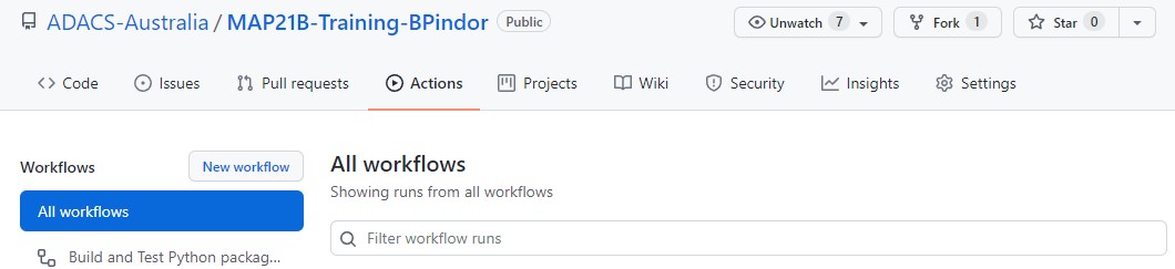 The new workflow button on the actions page of your github repository