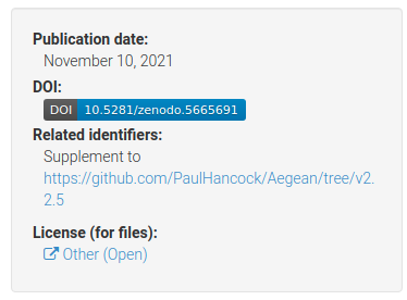 An example doi for published software on zenodo