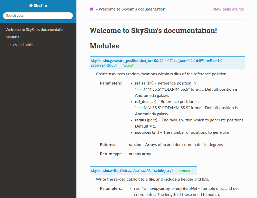 Documentation made with sphinx