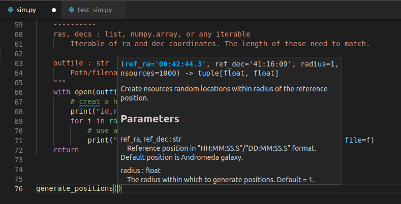 Help text being used as hint text in VSCode